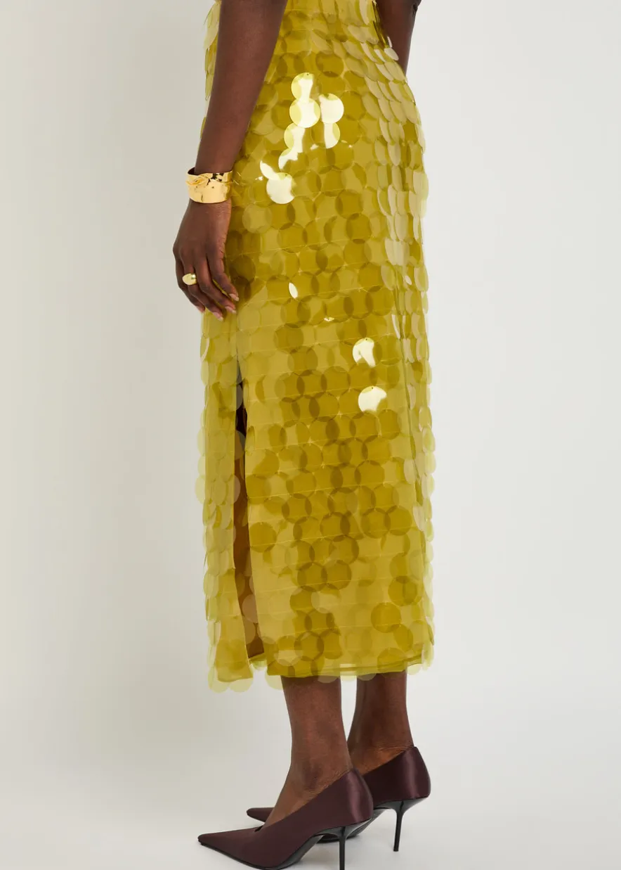 Halin embellished midi mesh skirt