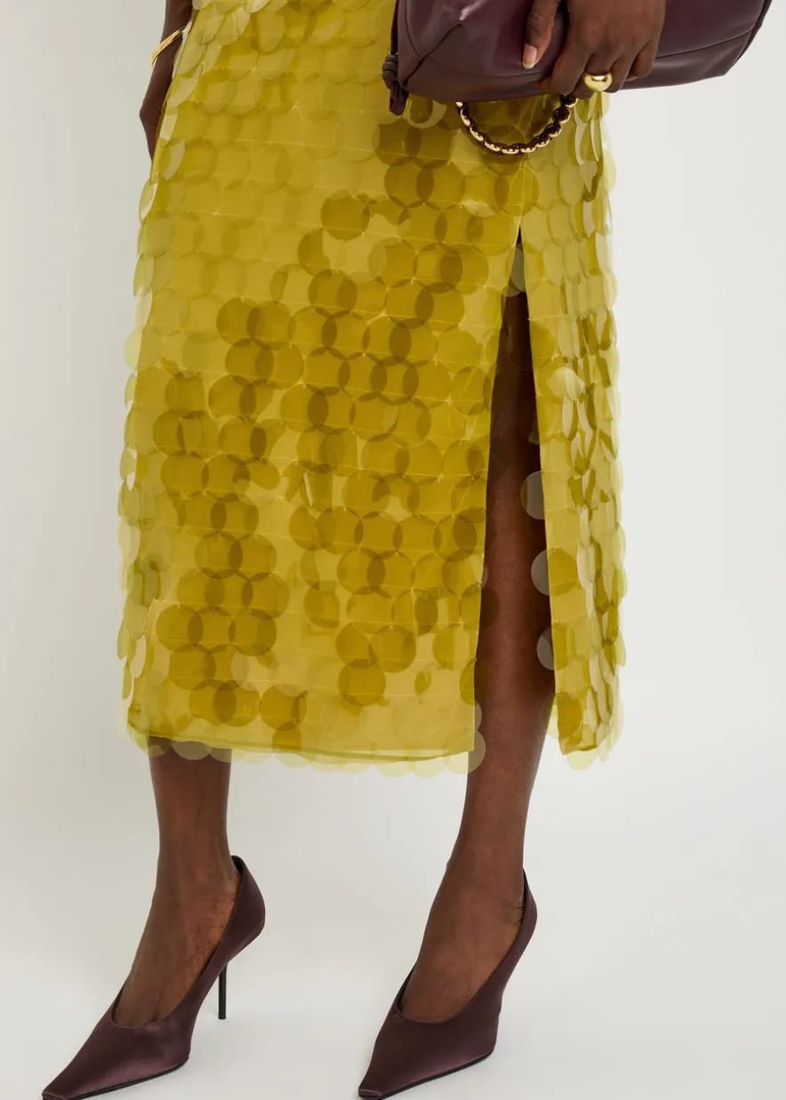 Halin embellished midi mesh skirt