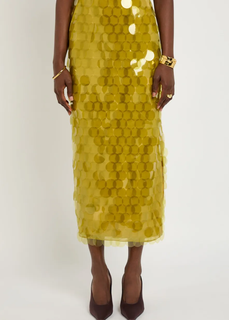 Halin embellished midi mesh skirt