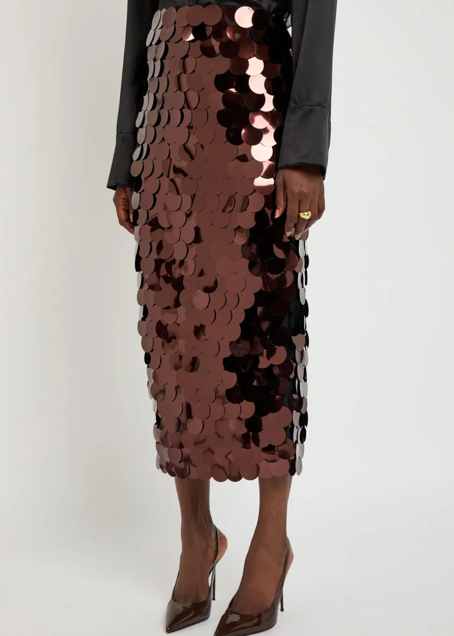 Halin embellished midi mesh skirt