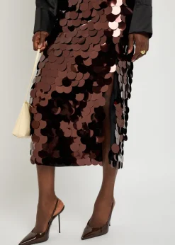 Halin embellished midi mesh skirt