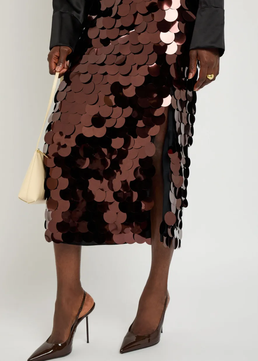 Halin embellished midi mesh skirt