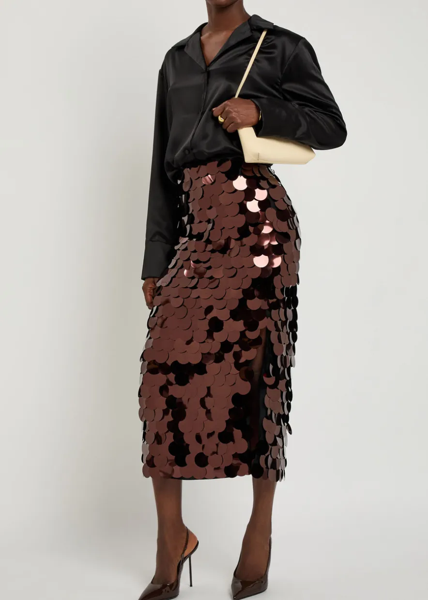 Halin embellished midi mesh skirt
