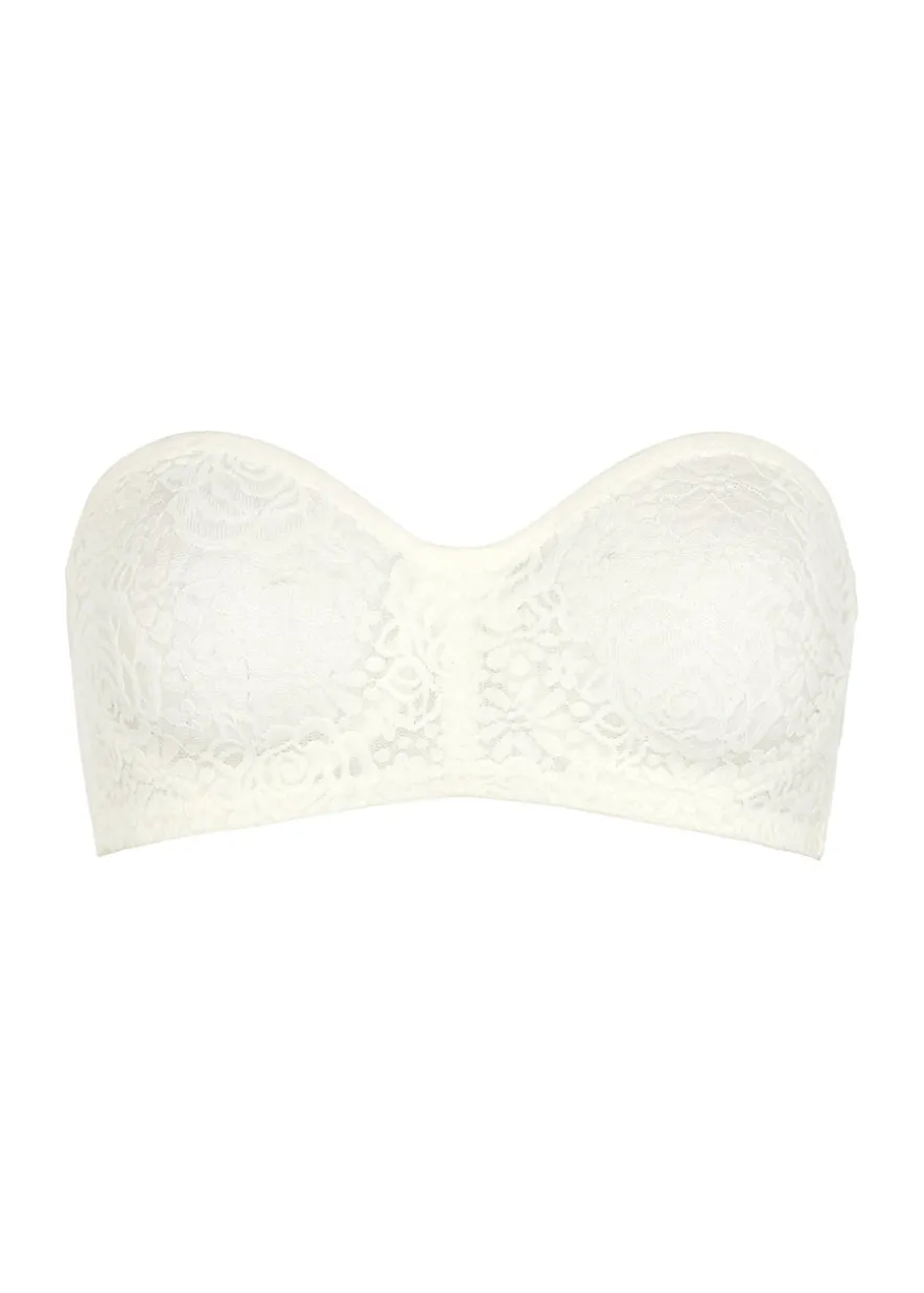 Halo Lace ivory strapless bra