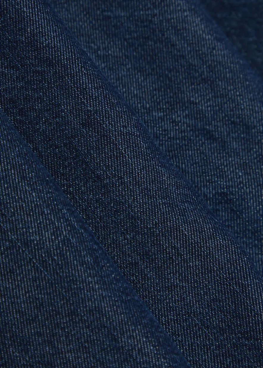 Halterneck denim mini dress