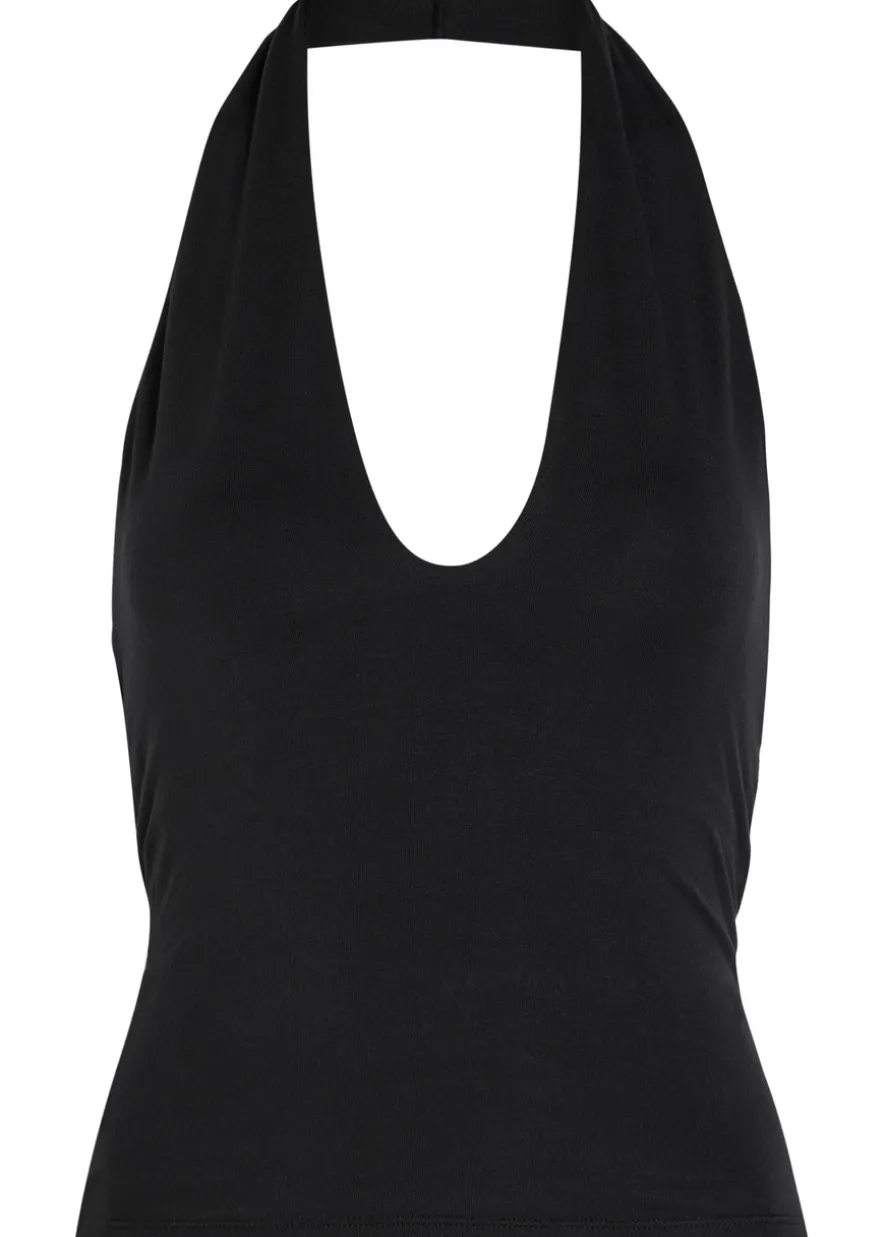 Halterneck stretch-modal top