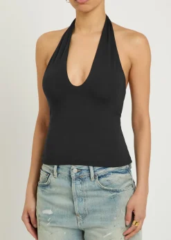Halterneck stretch-modal top