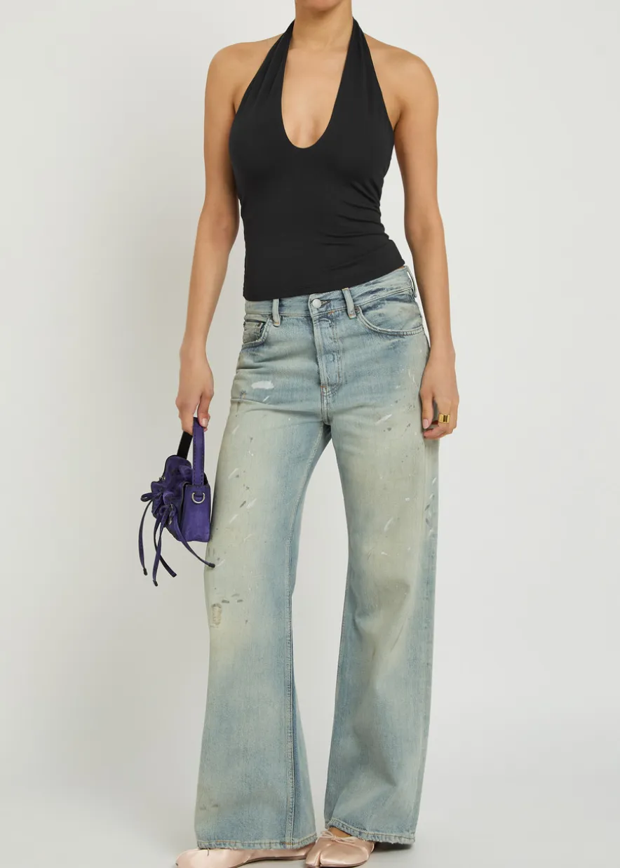 Halterneck stretch-modal top