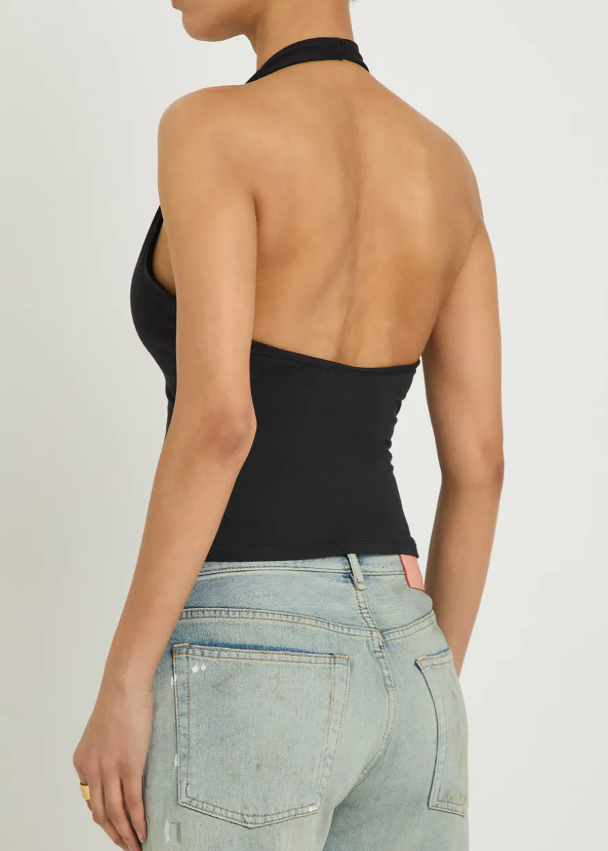 Halterneck stretch-modal top