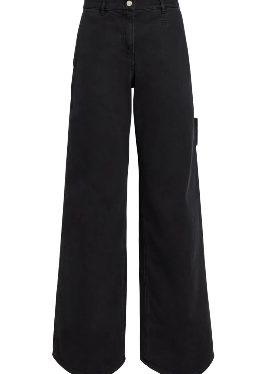 Hammer logo-embroidered wide-leg jeans