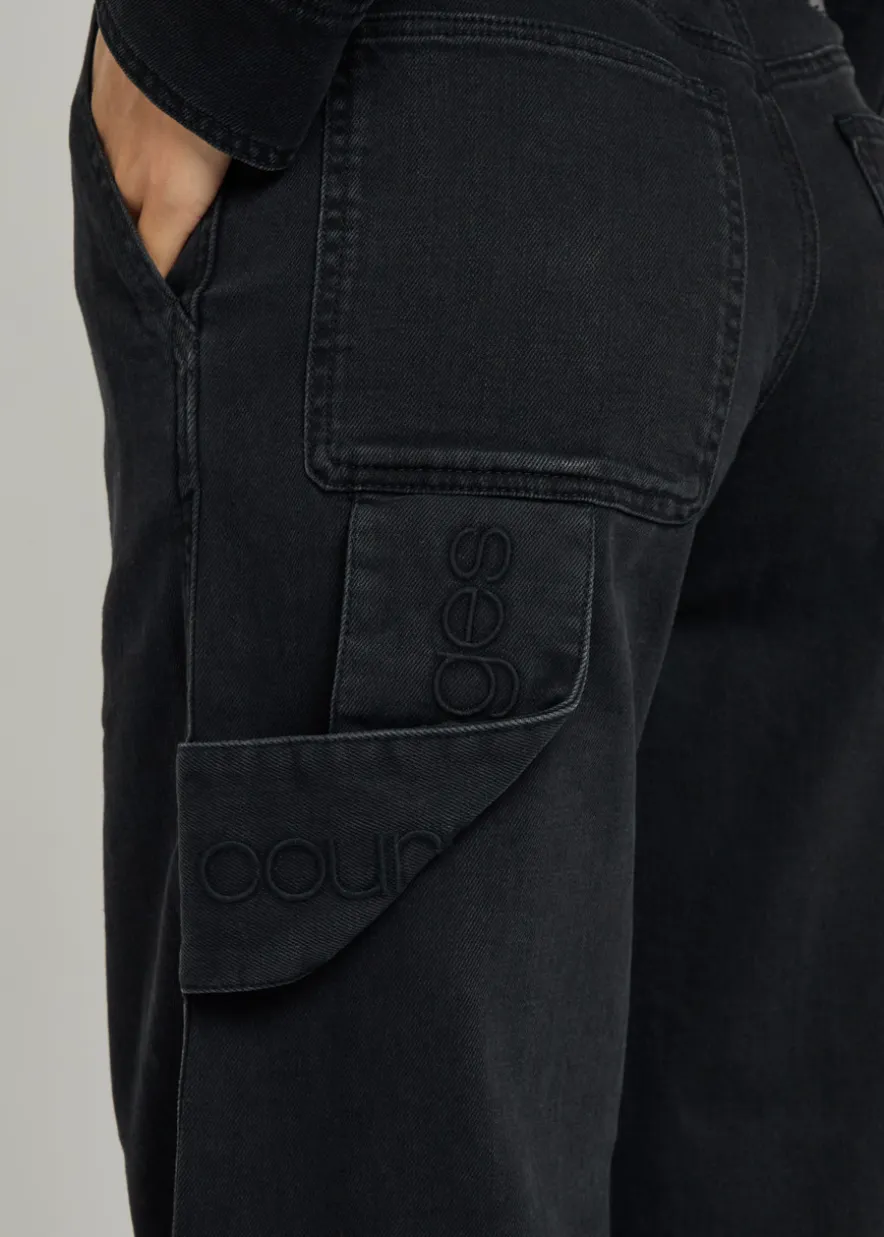 Hammer logo-embroidered wide-leg jeans