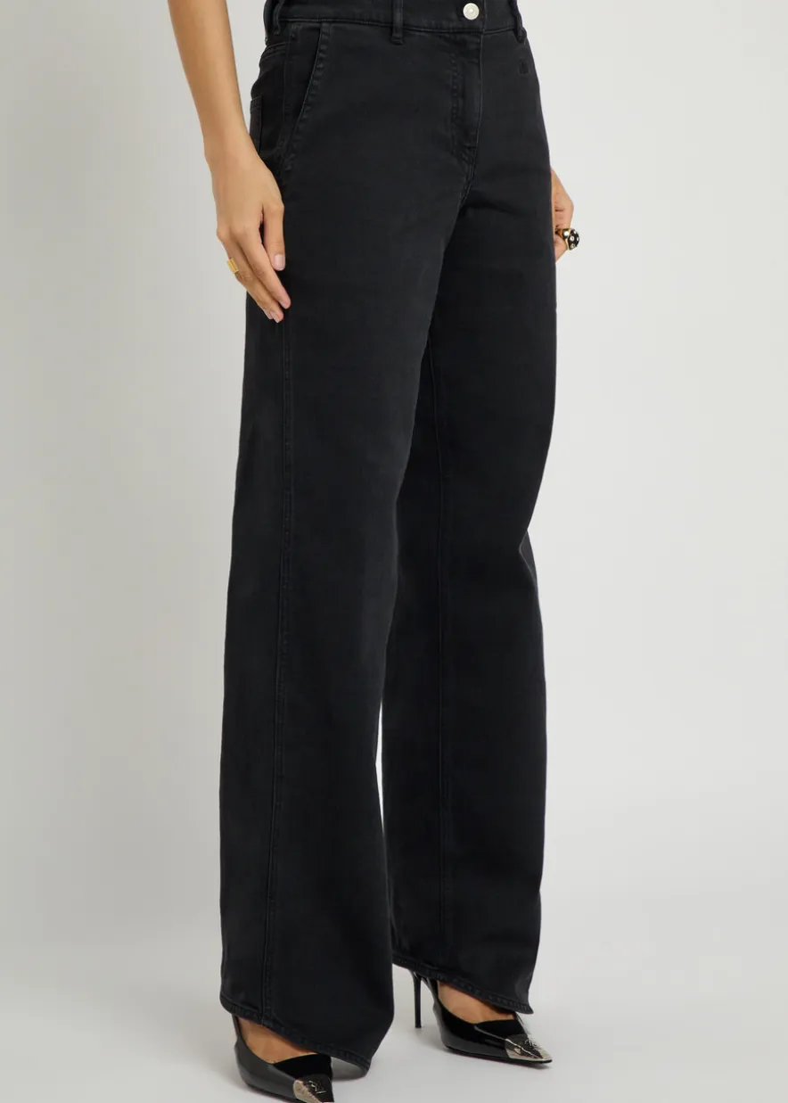 Hammer logo-embroidered wide-leg jeans