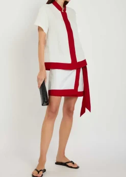 Hana contrasting-trim woven shirt