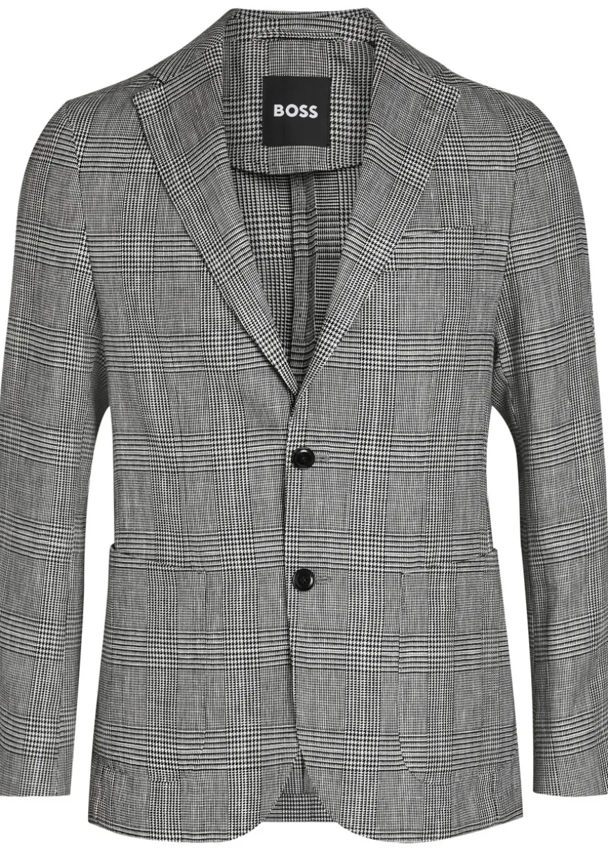 Hanry checked cotton and linen-wool blazer