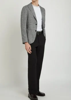 Hanry checked cotton and linen-wool blazer