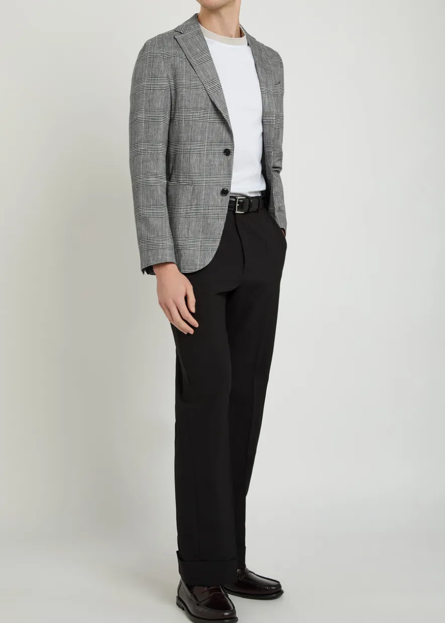 Hanry checked cotton and linen-wool blazer