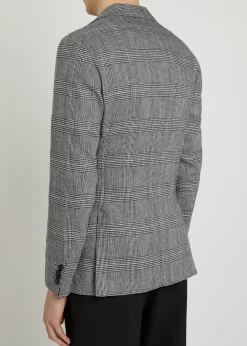 Hanry checked cotton and linen-wool blazer