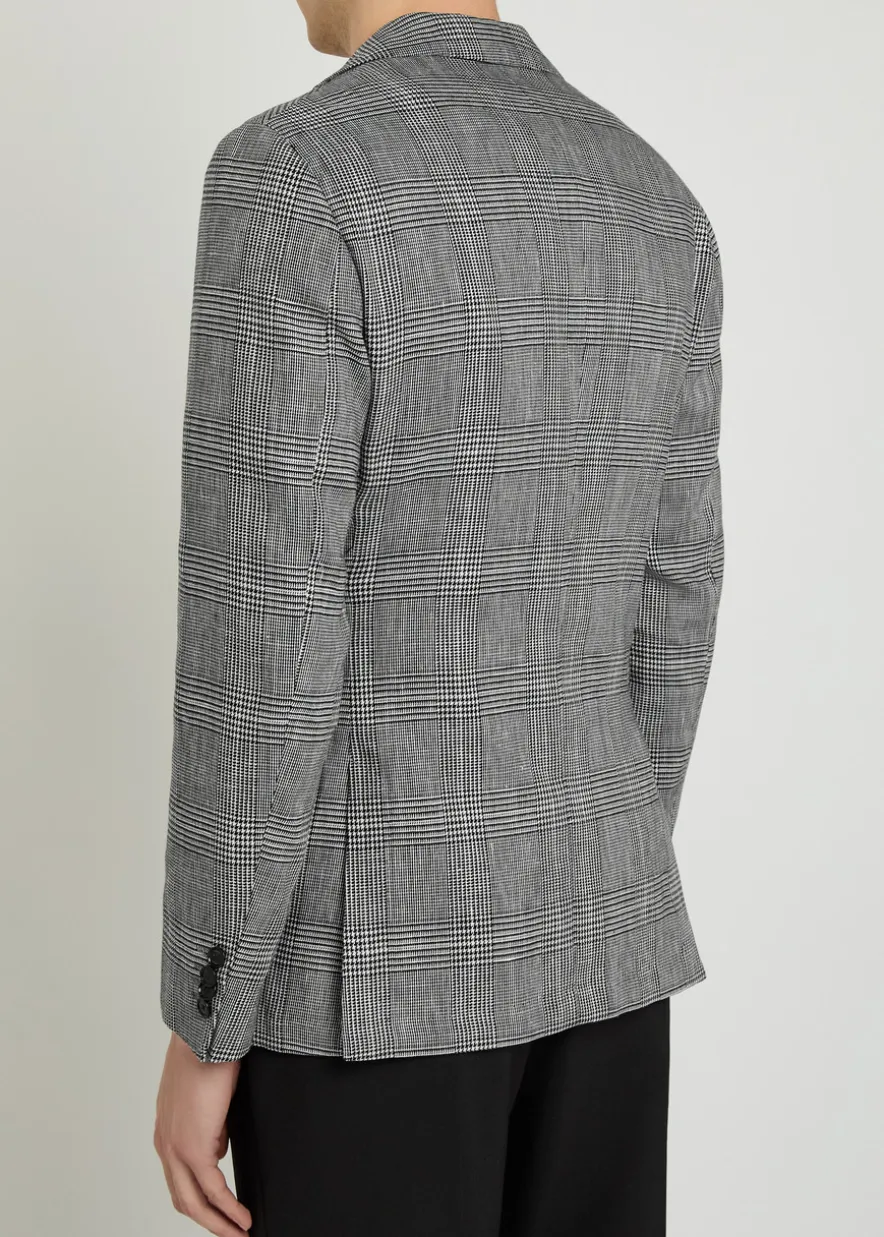 Hanry checked cotton and linen-wool blazer