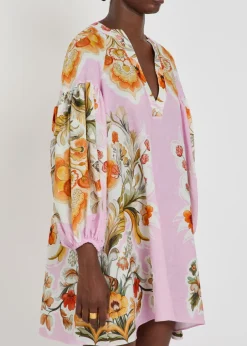 Harlow floral-print linen and cotton-blend mini dress