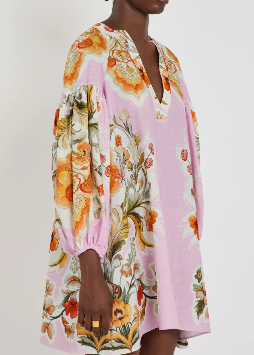 Harlow floral-print linen and cotton-blend mini dress