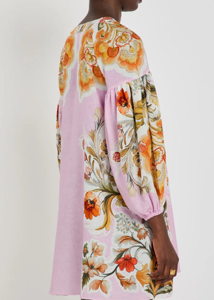 Harlow floral-print linen and cotton-blend mini dress