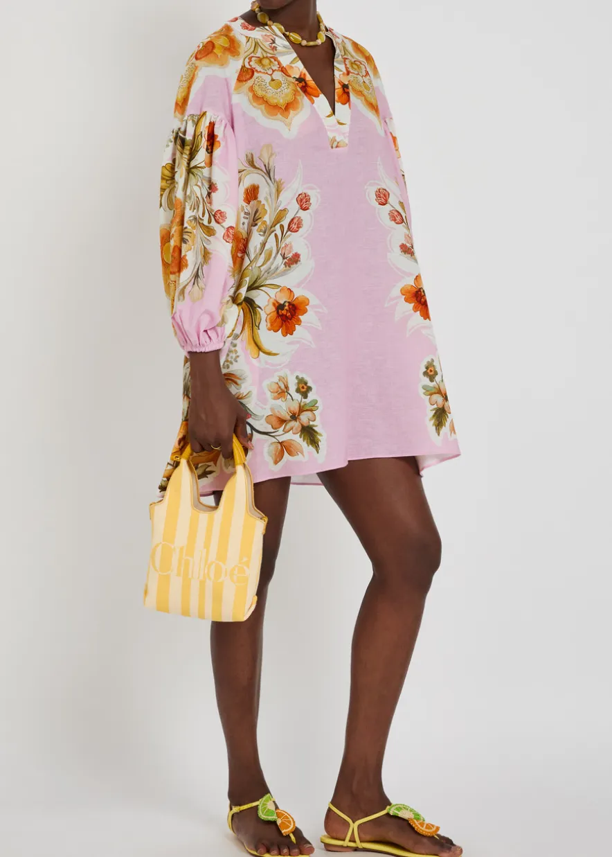 Harlow floral-print linen and cotton-blend mini dress