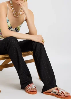 Harlow zigzag lamé espadrille sliders
