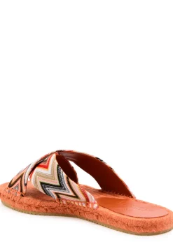 Harlow zigzag lamé espadrille sliders