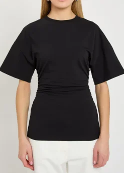 Harper gathered stretch-cotton T-shirt