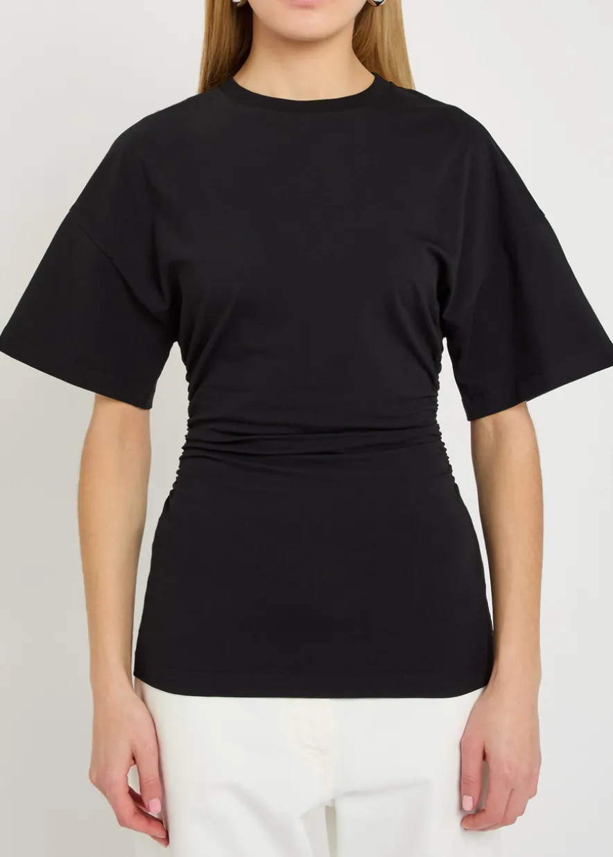 Harper gathered stretch-cotton T-shirt
