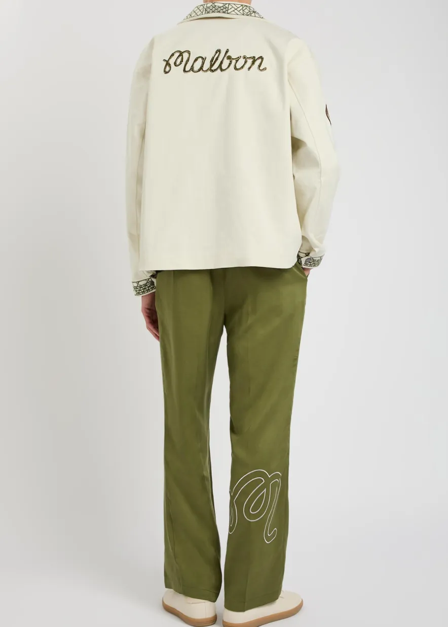 Harvets embroidered stretch-denim jacket