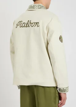Harvets embroidered stretch-denim jacket