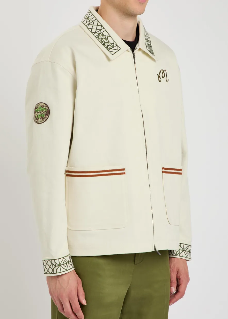 Harvets embroidered stretch-denim jacket