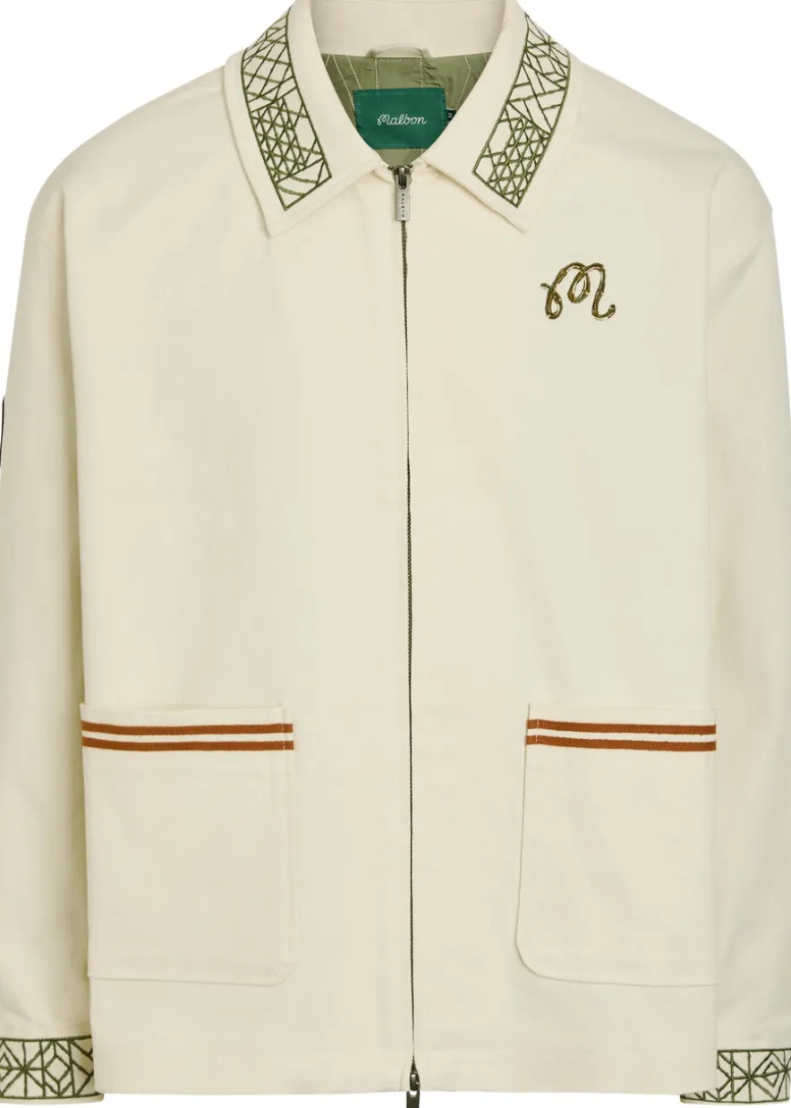 Harvets embroidered stretch-denim jacket