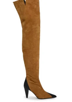 Harvey 85 suede and leather over-the-knee boots