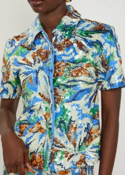 Haut sequin-embellished shirt
