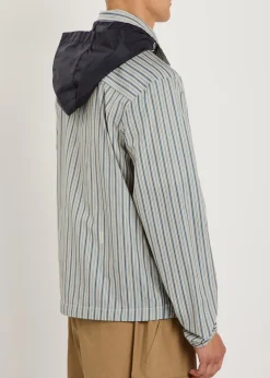 Havas striped hooded cotton jacket