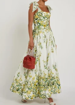 Haven floral cotton and silk-blend maxi dress