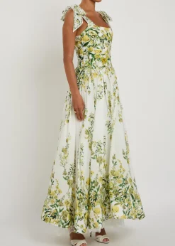Haven floral cotton and silk-blend maxi dress