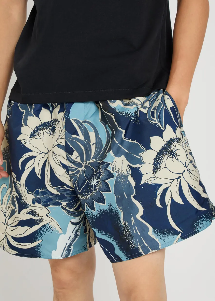 Hawaiian printed shell swim shorts