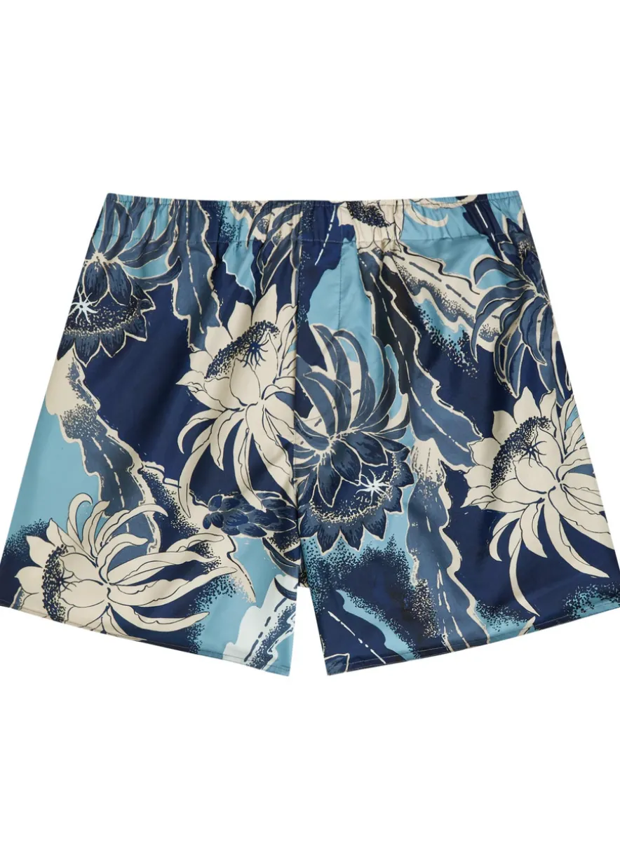 Hawaiian printed shell swim shorts