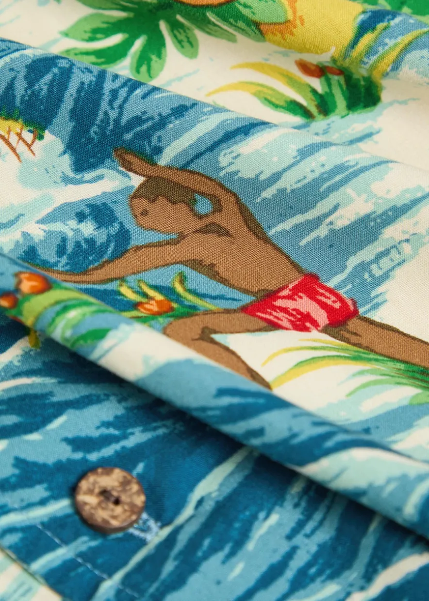 Hawaiian Vacation printed rayon poplin shirt
