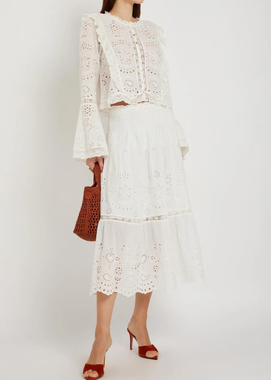 Hawthorne embroidered cotton top
