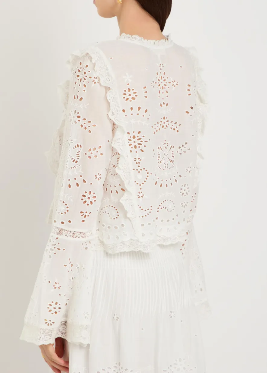 Hawthorne embroidered cotton top