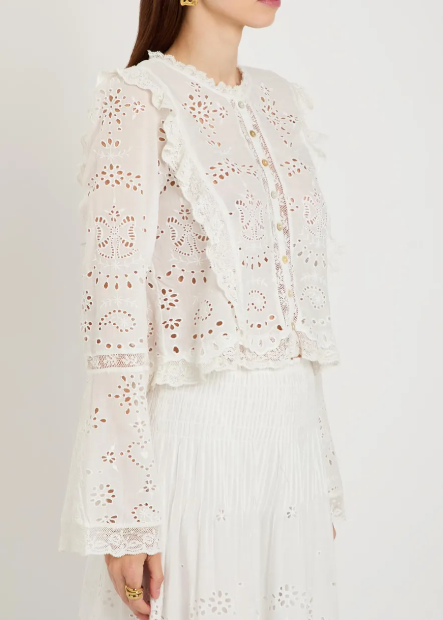 Hawthorne embroidered cotton top