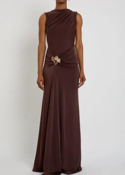 Hazine sculpted stretch-jersey maxi dress