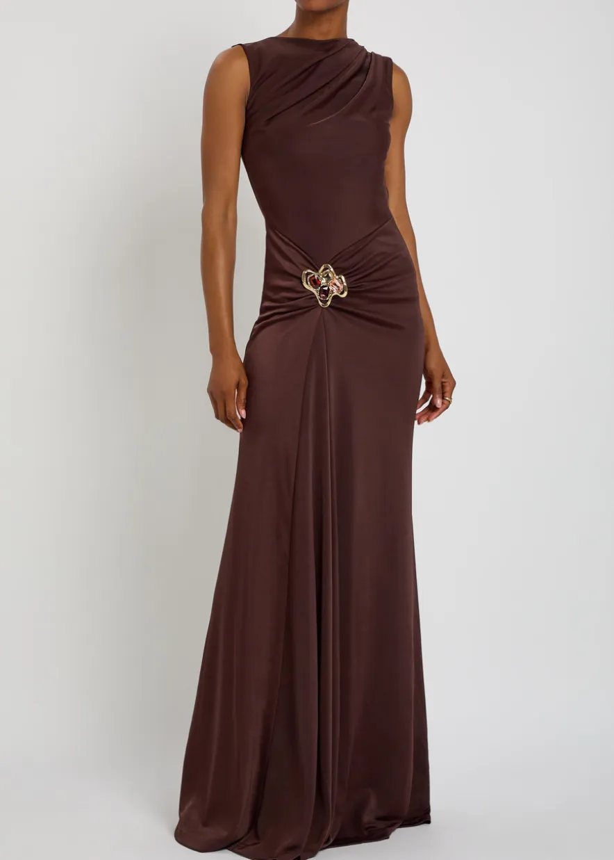 Hazine sculpted stretch-jersey maxi dress