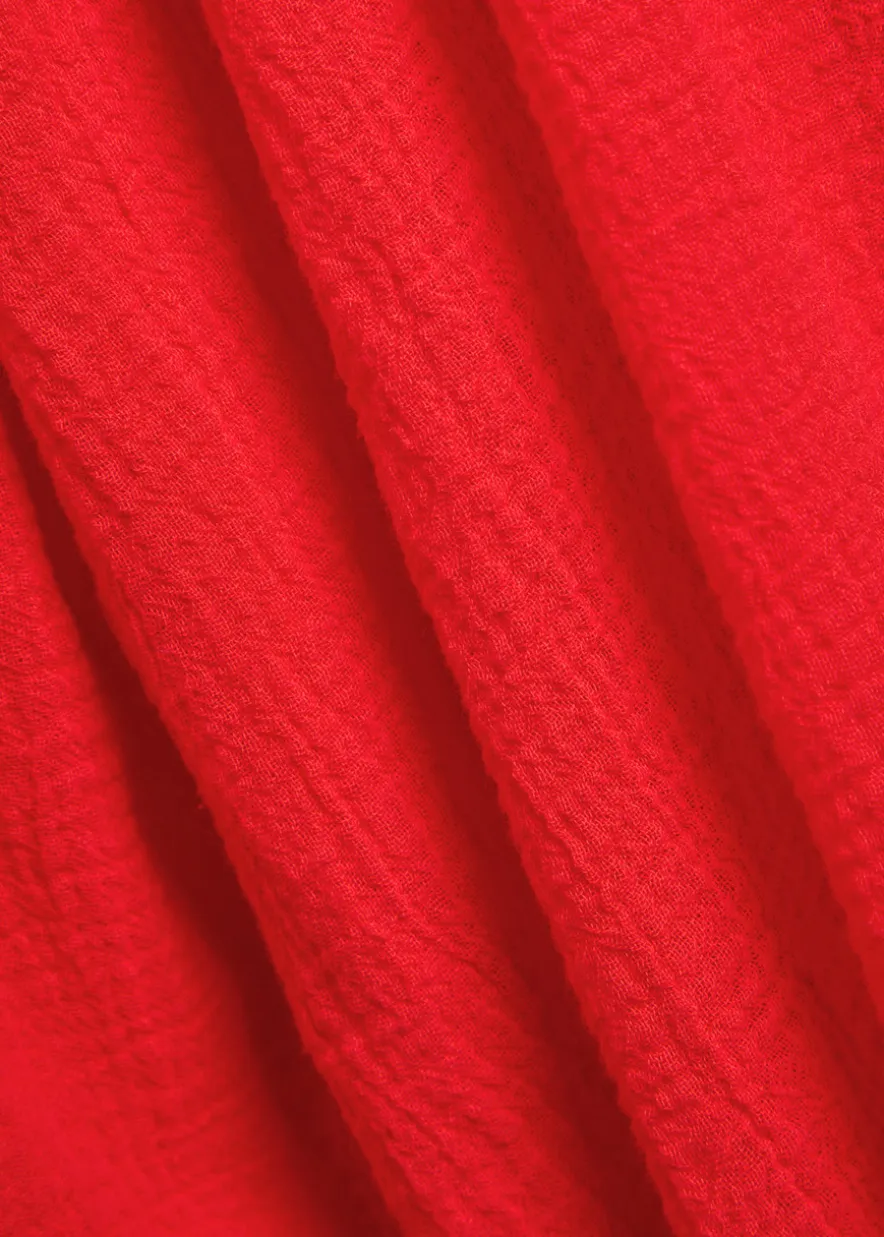 Hazy Nipple pleated cotton midi dress