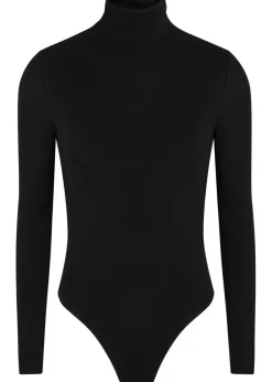 Heart cut-out crepe bodysuit