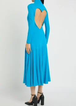 Heart cut-out crepe midi dress